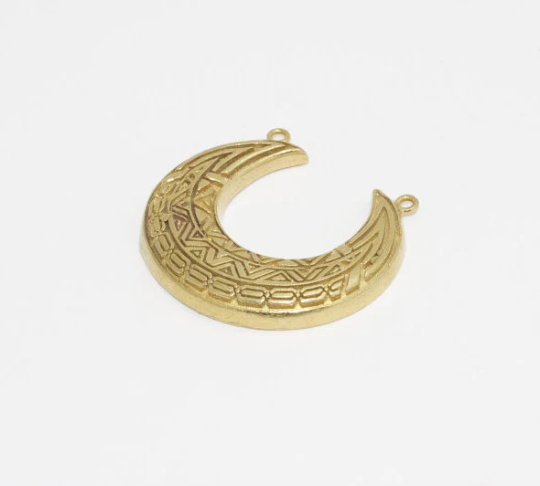 Brass Crescent Moon Pendant