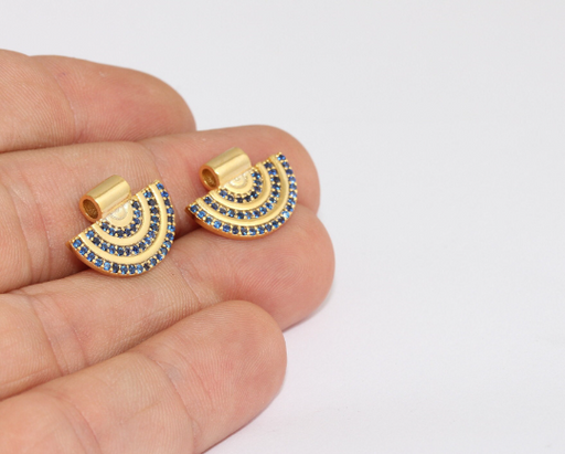 Micro Pave Semicircle Charms