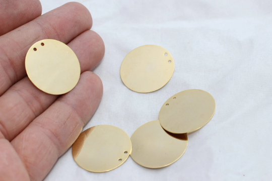 25mm Shiny Gold Plated Stamping Discs, Stamping , BRT117