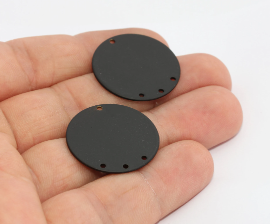 25mm Black Plated Round Disc, Round Disc, Stamping, Disc MTE624