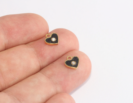 Shiny Gold Heart Charm