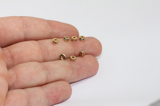 Shiny Gold Cz Rondelle