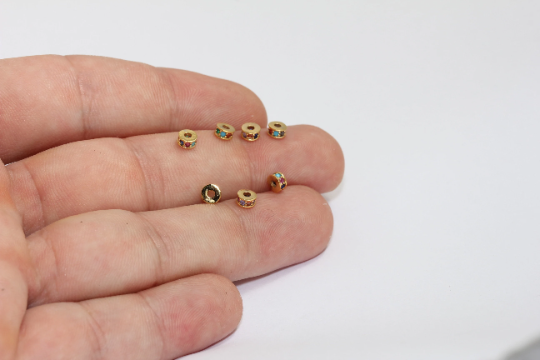 Shiny Gold Cz Rondelle