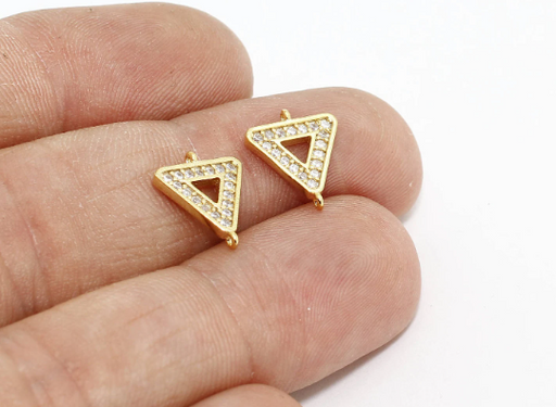 Shiny Gold Triangle Charms