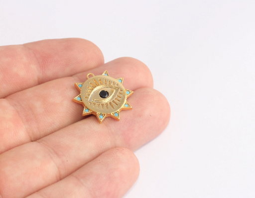 Shiny Gold Sun Charms