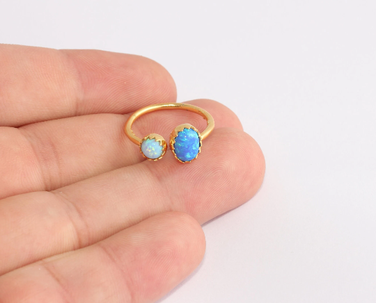 16-17mm 24k Shiny Gold Rings, Dainty Rings, CZ Stone, Gold SLM910
