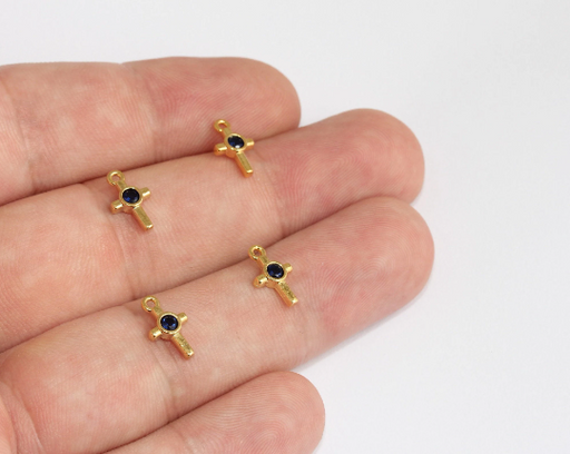 Shiny Gold Cross Charms