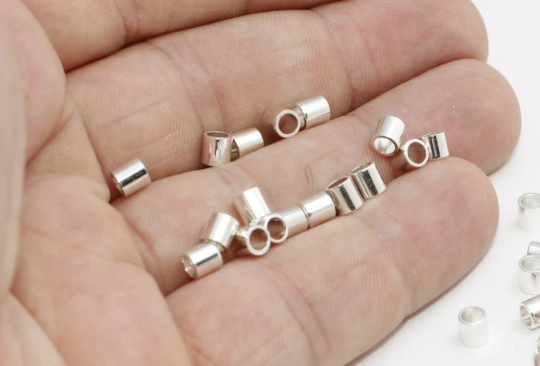 4x4mm Gümüş Kaplama Ara Parça Tüpleri, Küçük Ara Parça Tüpleri, CR139