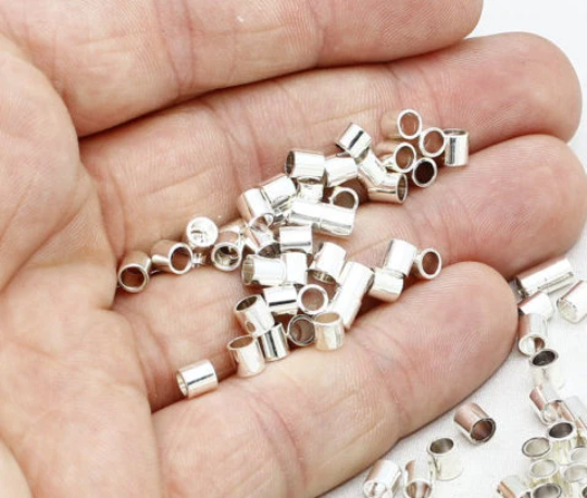 4x4mm Silver Plated Spacer Tubes, Tiny Spacer Tubes, CR139