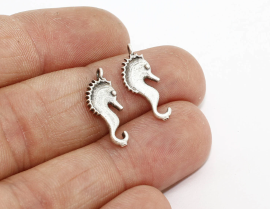 8x20mm Antik Gümüş Denizatı, Denizatı Kolye, Denizatı AG50