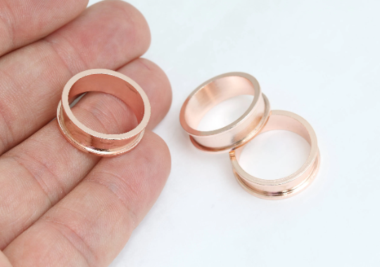 6,5 mm Gül Altın Yüzük Ayarı, Kanal Yüzük Ayarları, Yüzük Tabanı, Altın Yüzükler, Yüzük Boşlukları, Mücevher Yapımı, Gül Altın Kaplama Bulgular, ROSE542