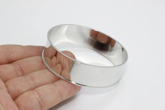 17,5mm Rhodium Plated Bracelet, Inlay Bracelet, Silver CHK36
