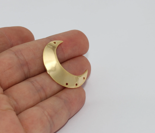 9x33mm 24k Shiny Gold Moon Pendant, Multi Pendant MTE1506