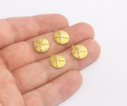 12x14mm Raw Brass Starfish, Starfish Charms, Sea Star SLM383