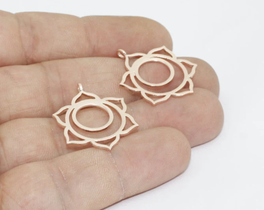 21x28mm Rose Gold Chakra Charms, Chakra Necklace, ROSE464