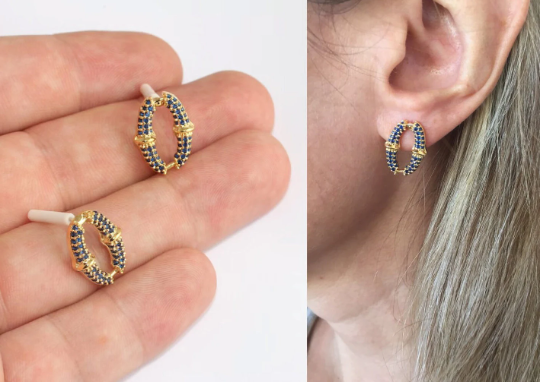 Drop Earrings, Micro Pave