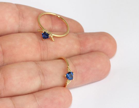 18-19mm 24k Shiny Gold Angel Ring, Micro Pave Angel , Gold MLS830