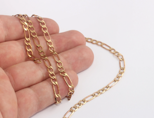 Raw Brass Faceted Chain