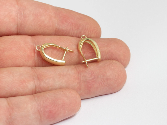 10x17mm Raw Brass Earrings, Leverback Earrings, Small CHK533