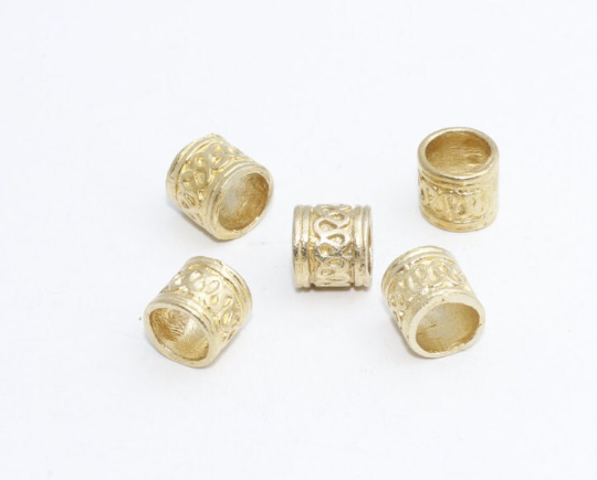 9,5x10mm Ham Pirinç Boru Boncuklar, İç Boyut 7,5mm, Rustik Boncuklar, Bilezik Boncukları, Borular, Ara Boncuklar, Ham Pirinç Parçalar, SOM214