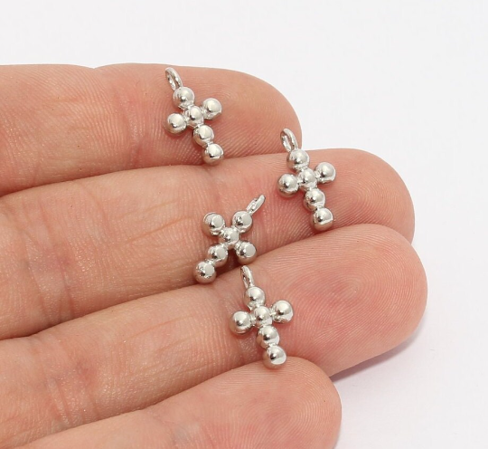 8x14mm Rodyum Kaplamalı Haç Takıları, Altın Haç, Haç MTE950