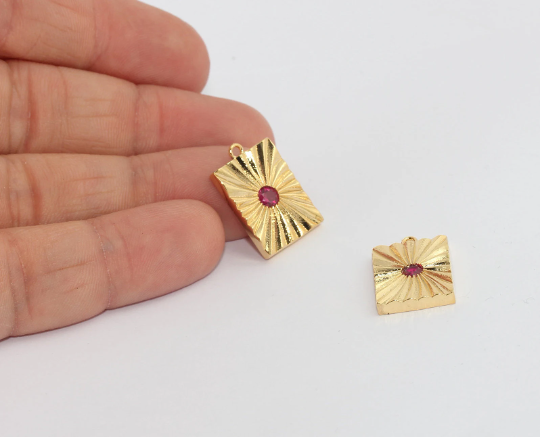 Shiny Gold Cz Bar Pendant