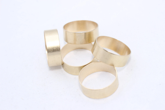 7mm Width Raw Brass Solid Ring, Wide Rings, Raw Brass CHK415-1