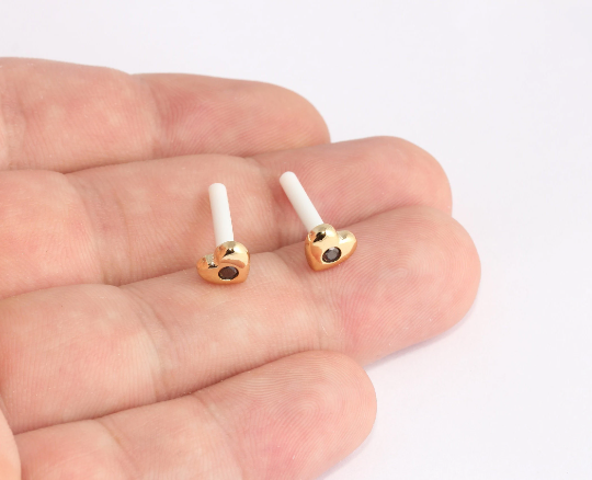 Heart Earrings, Micro Pave Heart
