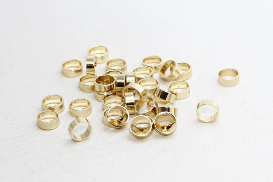 11x5mm Shiny Gold Closed Ring, Closed Ring, Tube Beads BRT357
