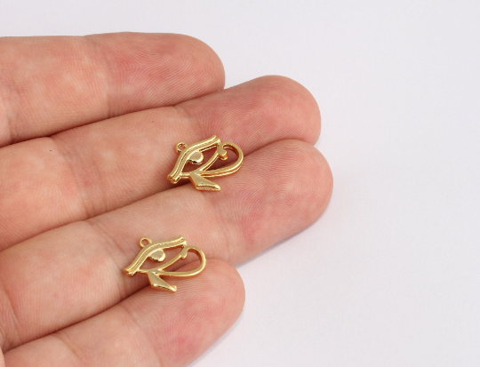 13x15mm 24k Shiny Gold Egyptian Eye, Eye Of Horus, MTE568