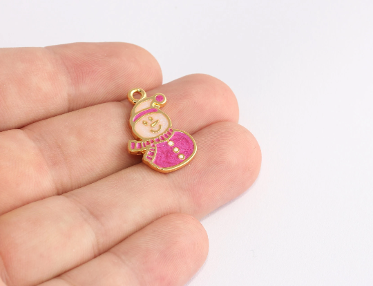 15x24mm 24k Shiny Gold Charms, Purple Enamel Charms, SLM806