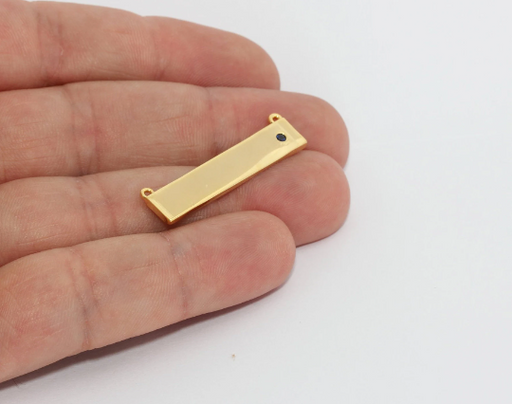 Shiny Gold Cz Bar Pendant