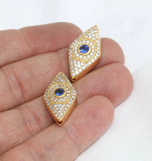 Shiny Gold Evil Eye Beads