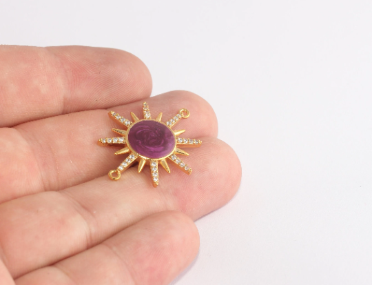 Shiny Gold Sun Charms