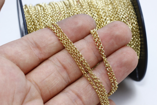 Raw Brass Rolo Chain