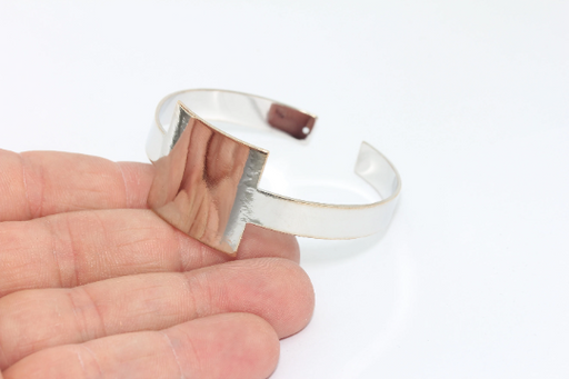 Rhodium Plated Cuff Bracelet Adjustable Bracelet