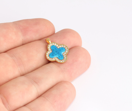 Shiny Gold Flower Charms