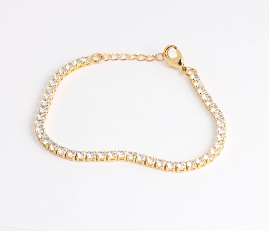 Shiny Gold Tennis Bracelet