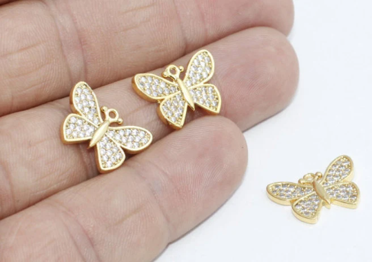 Gold Pave Butterfly