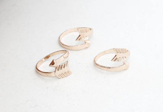 17-18mm Rose Gold Arrow Rings, Adjustable Ring, Dainty ROSE154