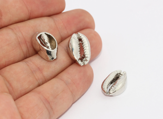12x18mm Gümüş Kaplamalı Deniz Kabuğu, Deniz Kabuğu Takıları, gümüş istiridyeler BRT352