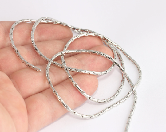 2,2mm Rhodium Plated Cable Chains, Knitted Brass Chains, CHK723-3