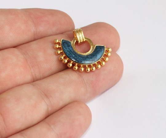 23x28mm 24 Ayar Parlak Altın Ay Kolye, Yarım Ay Takılar, MLS842