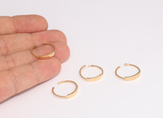 16-18mm 24k Shiny Gold Personalized Rings, Adjustable , BRT888