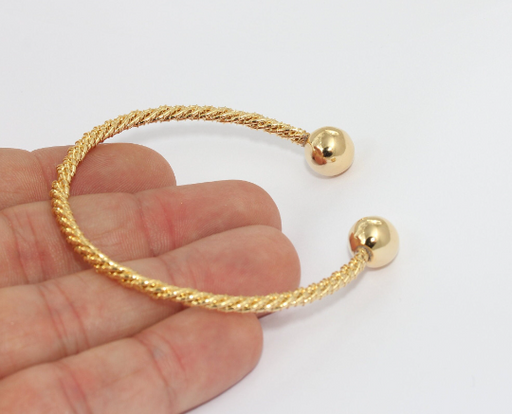 Shiny Gold Wire Bracelet Open Cuff Bracelet Bangle