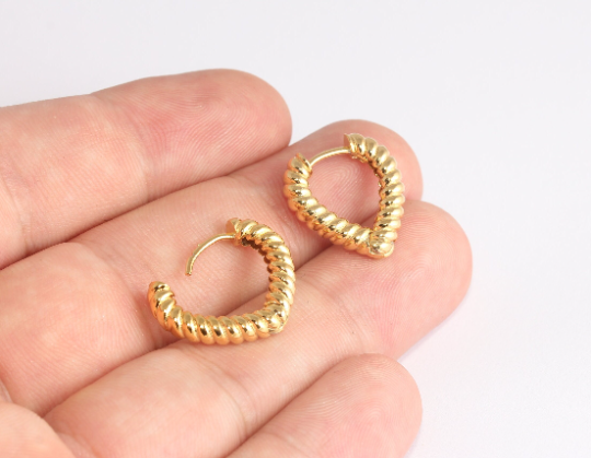 Leverback Earrings, Braided Hoop