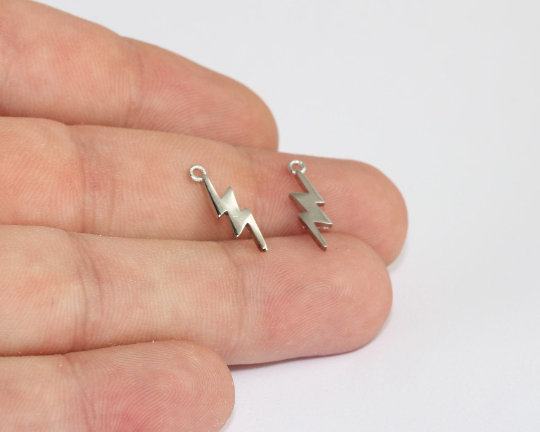 5x17mm Rodyum Kaplamalı Şimşek Takıları, Minik Şimşek, MLS465