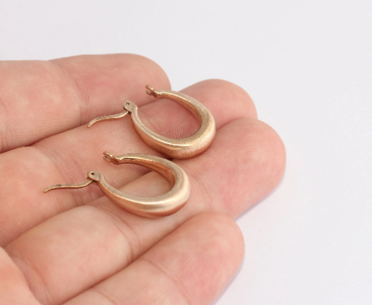 Leverback Hoop Earrings, Oval