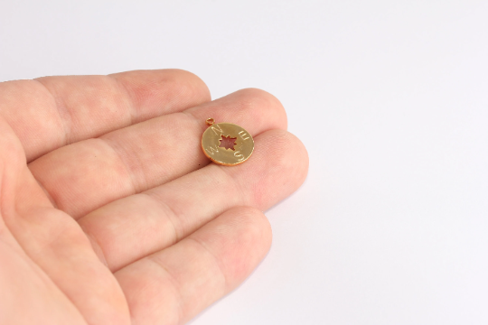 14x16mm 24k Shiny Gold Compass Charms , Compass SLM1078