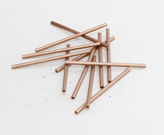 2x45 mm Bakır Borular Uzun Boru Çubuğu, Ara Parça Boru Boncukları, TBR42